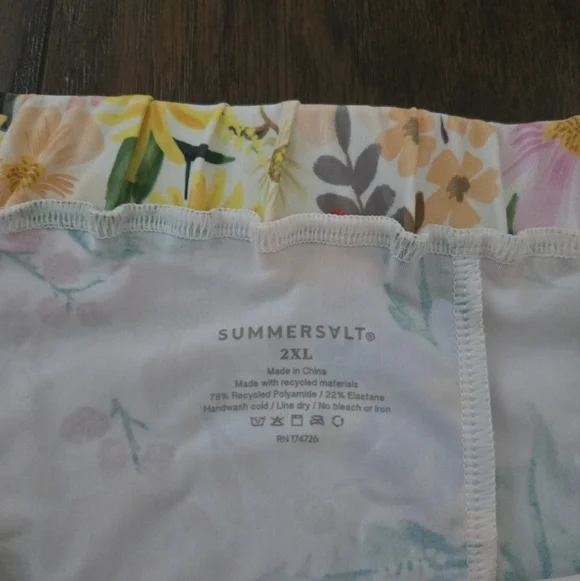 Summersalt Rifle Paper Co Marguerite Floral Ruched Swim Skirt 2XL - Picture 4 of 7